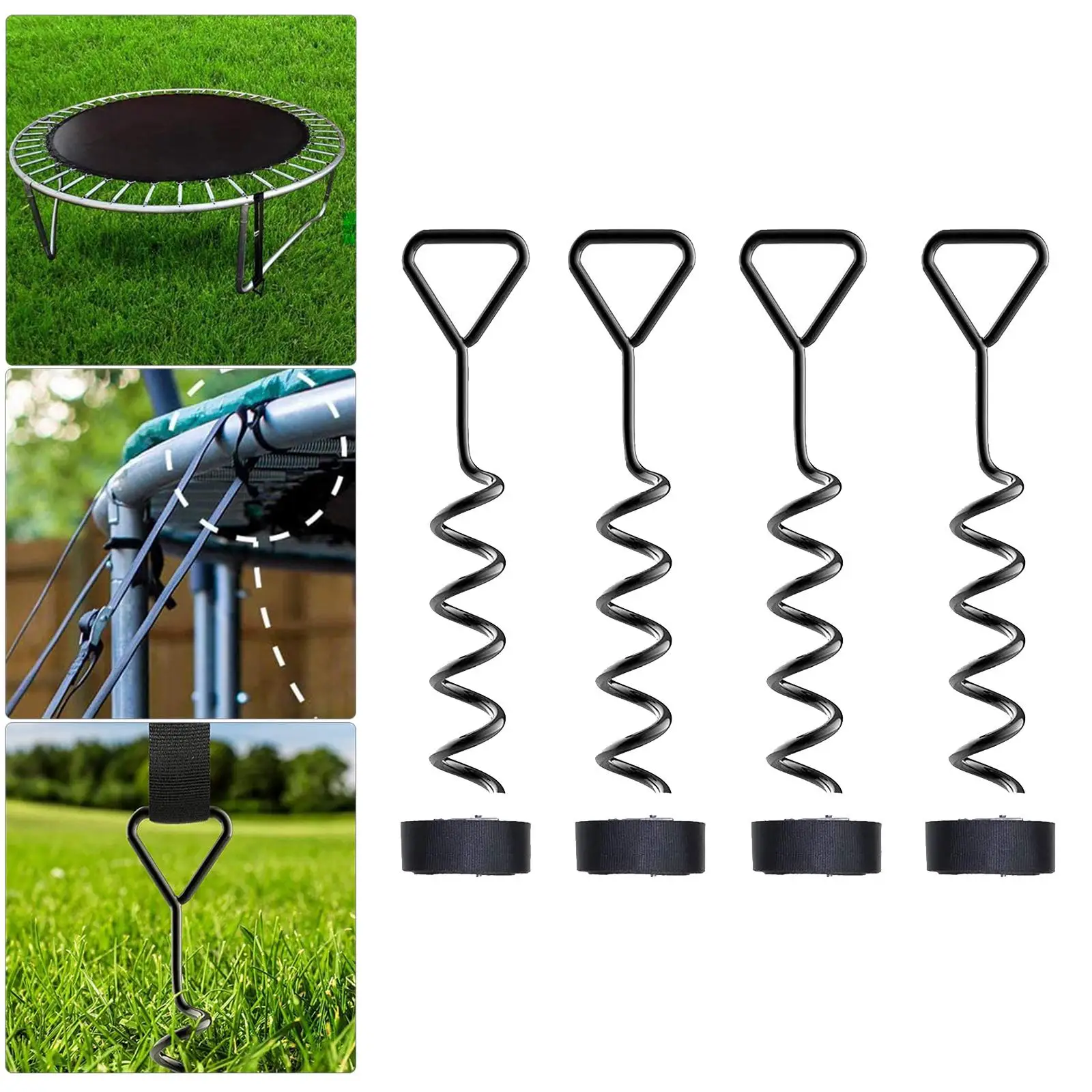  Camping Ground Anchor Trampoline Stakes Spiral Ground Anchor Trampoline Stakes Tent Canopies Accessory