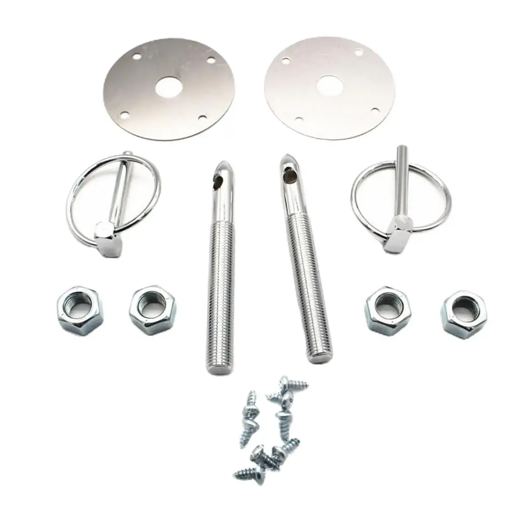 Auto Stainless Hood Pin Set Chrome Hardware for Ford Mopar Racing Cars