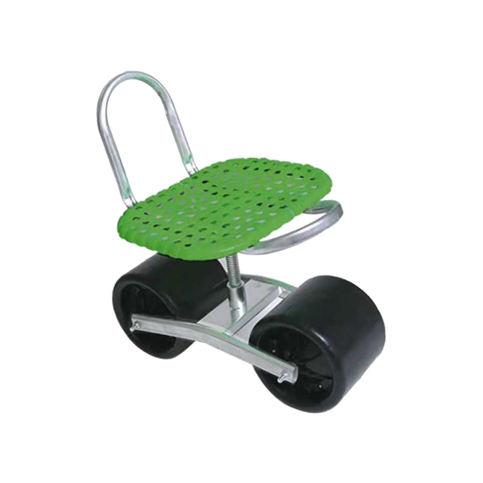 Outdoor Cart Height Adjustable 360 Degree Swivel Seat Rolling Seat Lawn Wagon Cart for Weeding Planting Garden Easy to Move