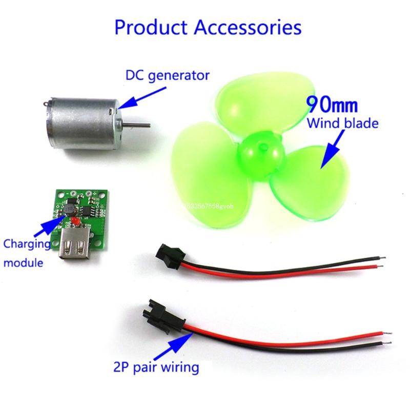 Portable Wind Power Generators DIY Kit Micro Wind Turbine Power Generators Motor Learning Toy Outdoor Phone Chargers