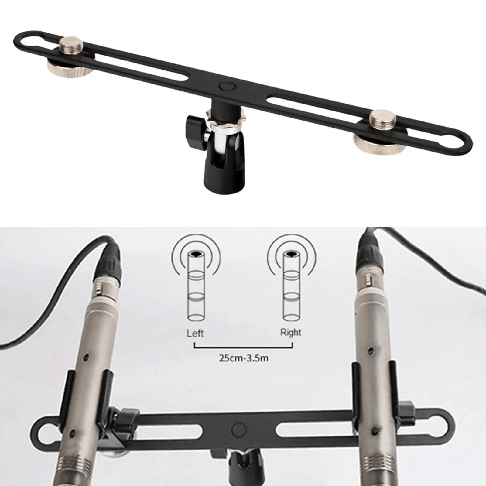 Adjustable Microphone Bar for Accommodates Two Microphones Press Conference