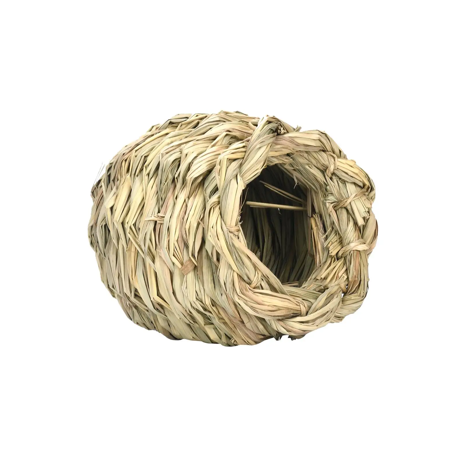 Rabbit Grass House Bed Hanging Straw Cage Nest Hideaway Hut Rest Room Tube Chew