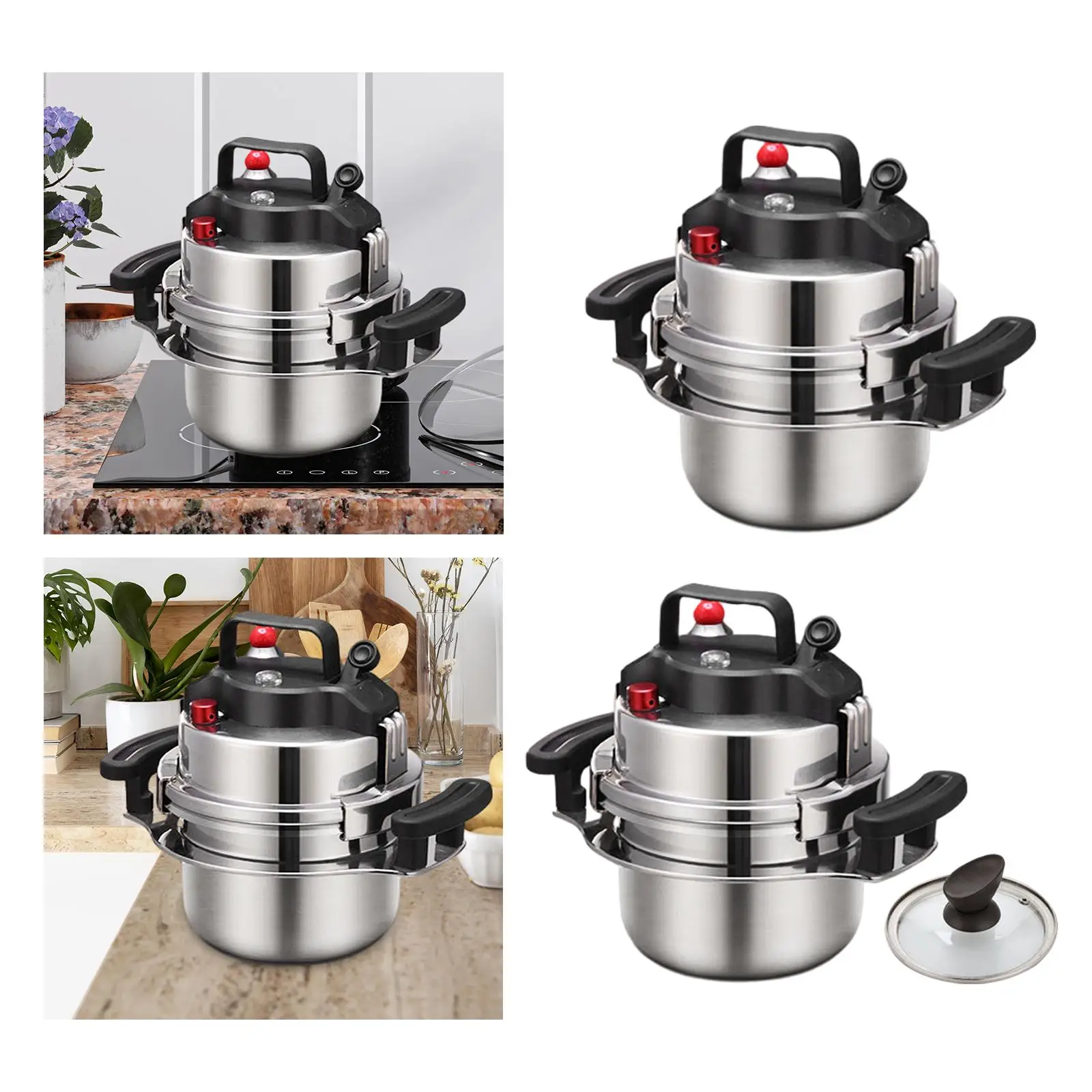 2L Stainless Steel Pressure Cooker Kitchen Cooking Pot Cookware Fast