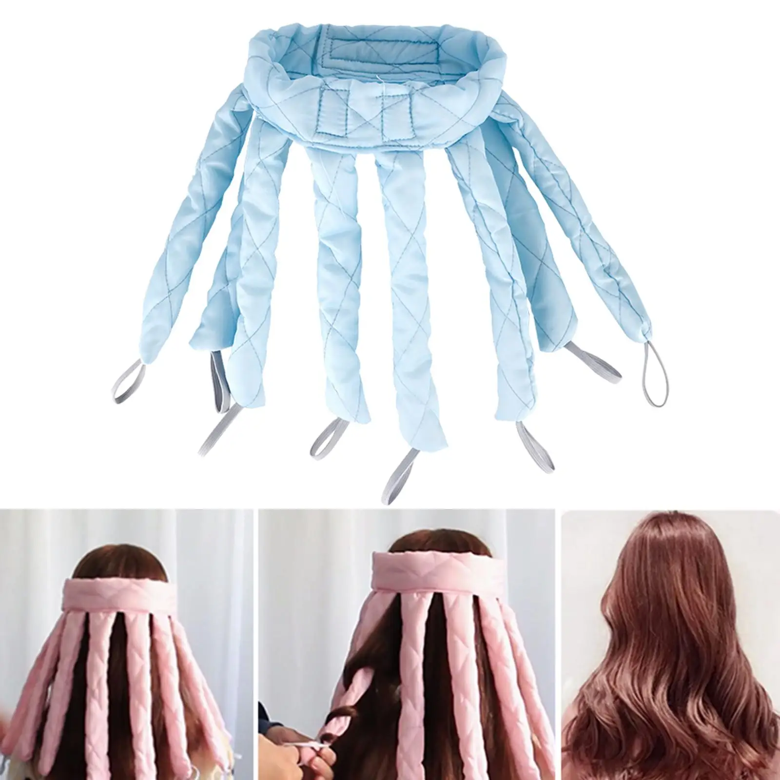 Octopus Design Heatless Hair Curlers Non-Damaging Hair Hair Styling Tool No Heat Curling Rod Headband Lazy Curlers Natural Curls