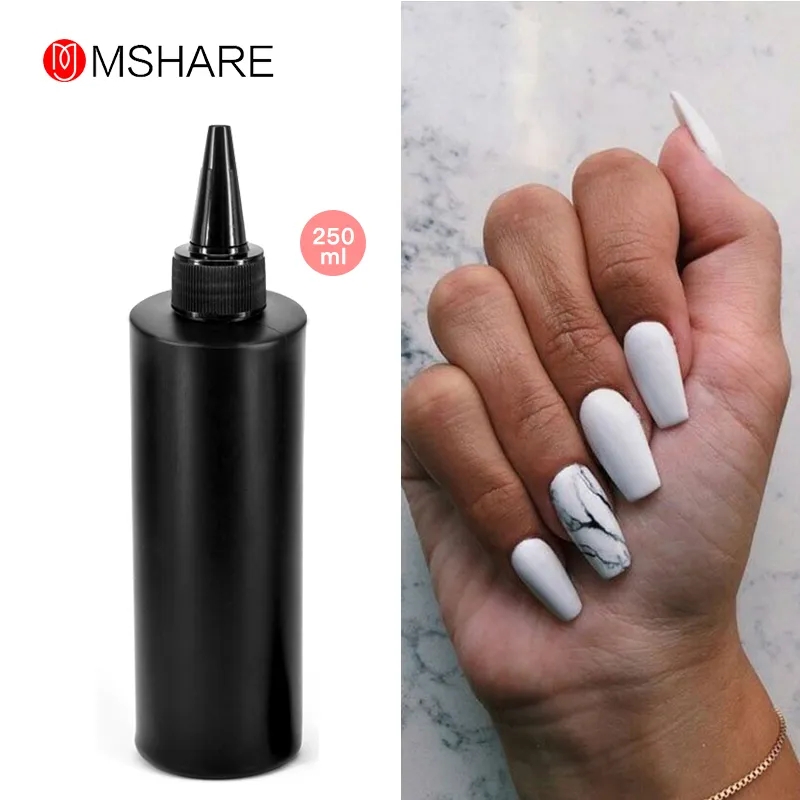 Best of MSHARE 250ml Black White Nail Color Colour Milky White Gel Polish Semi Permanent Varnish Soak Off UV LED Nails Reviews & Tips