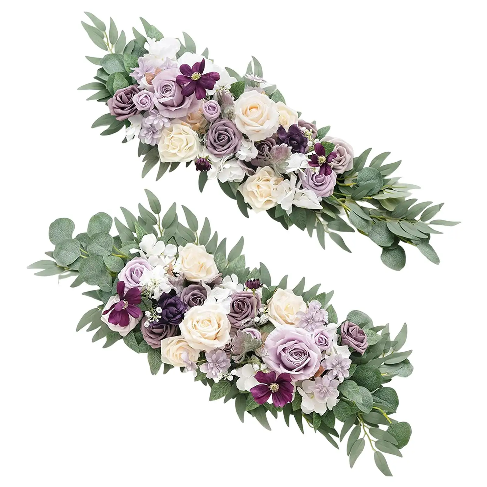 Artificial Rose Rattan Garland Artificial Floral Swag for Indoor Arch Fences Decoration