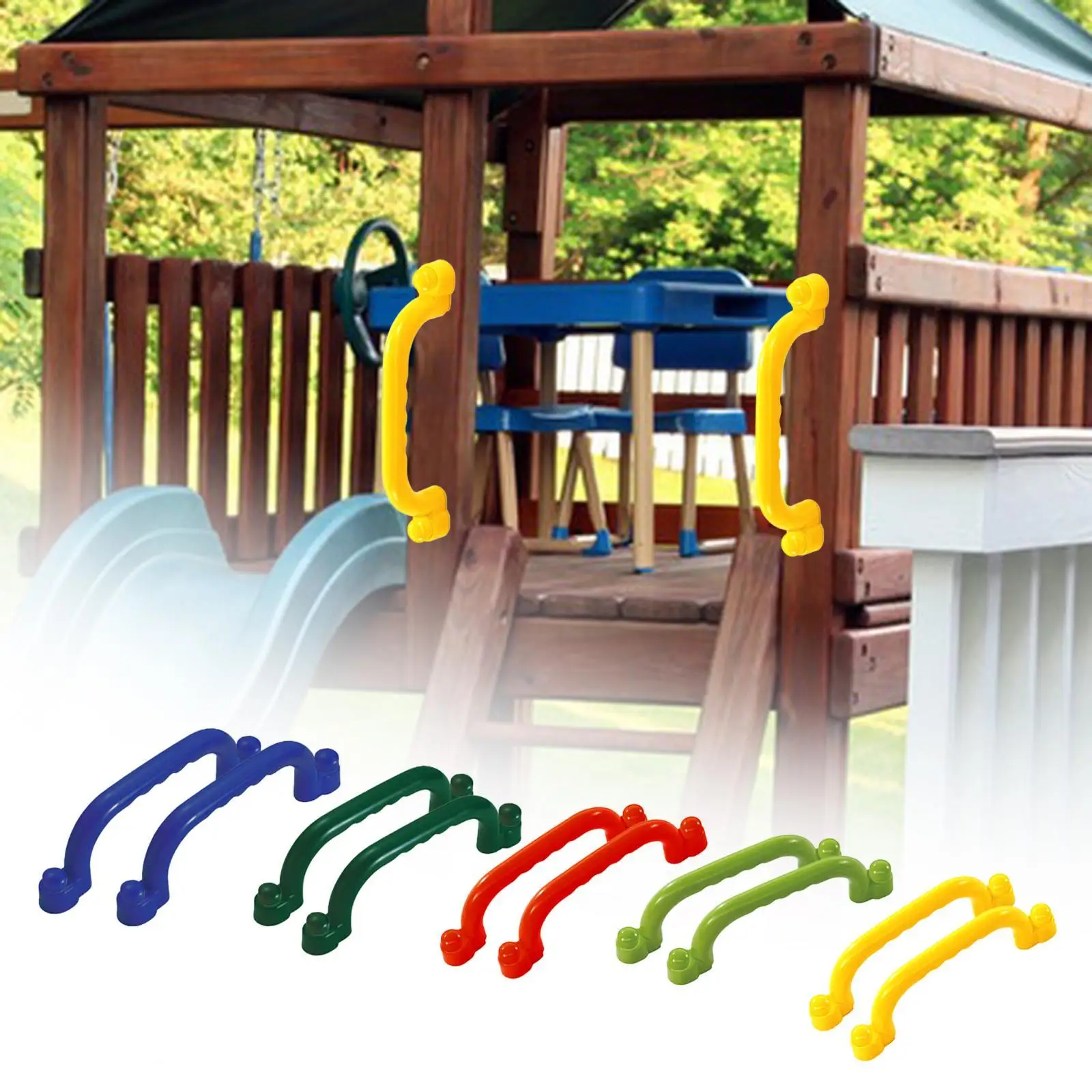 2x Playground Accessories Swingset Attachments Climb Playground Safety Handle for Park Treehouse Swingset Playhouse