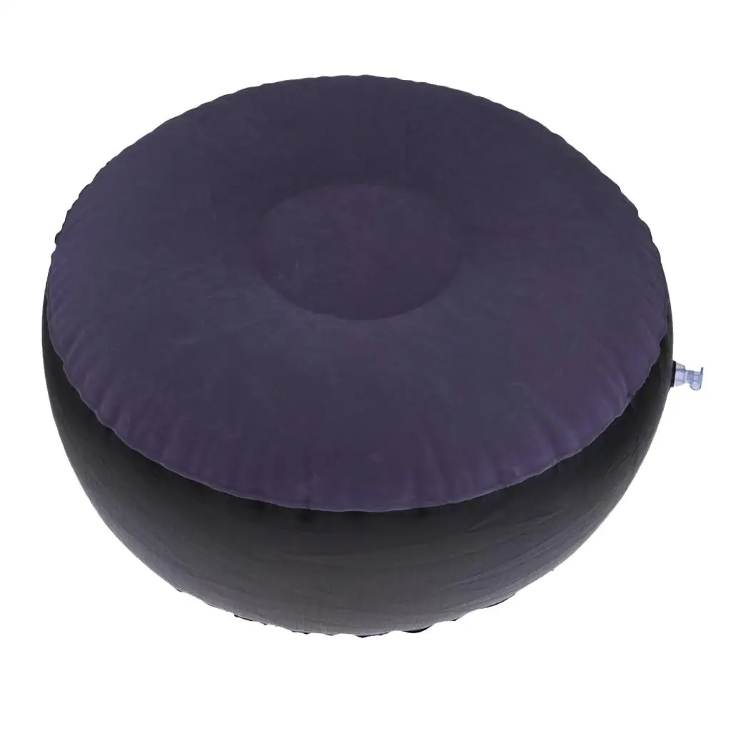 Foldable Inflatable Stool Ottoman Garden Lounge Air Chair Foot Rest 62x32cm