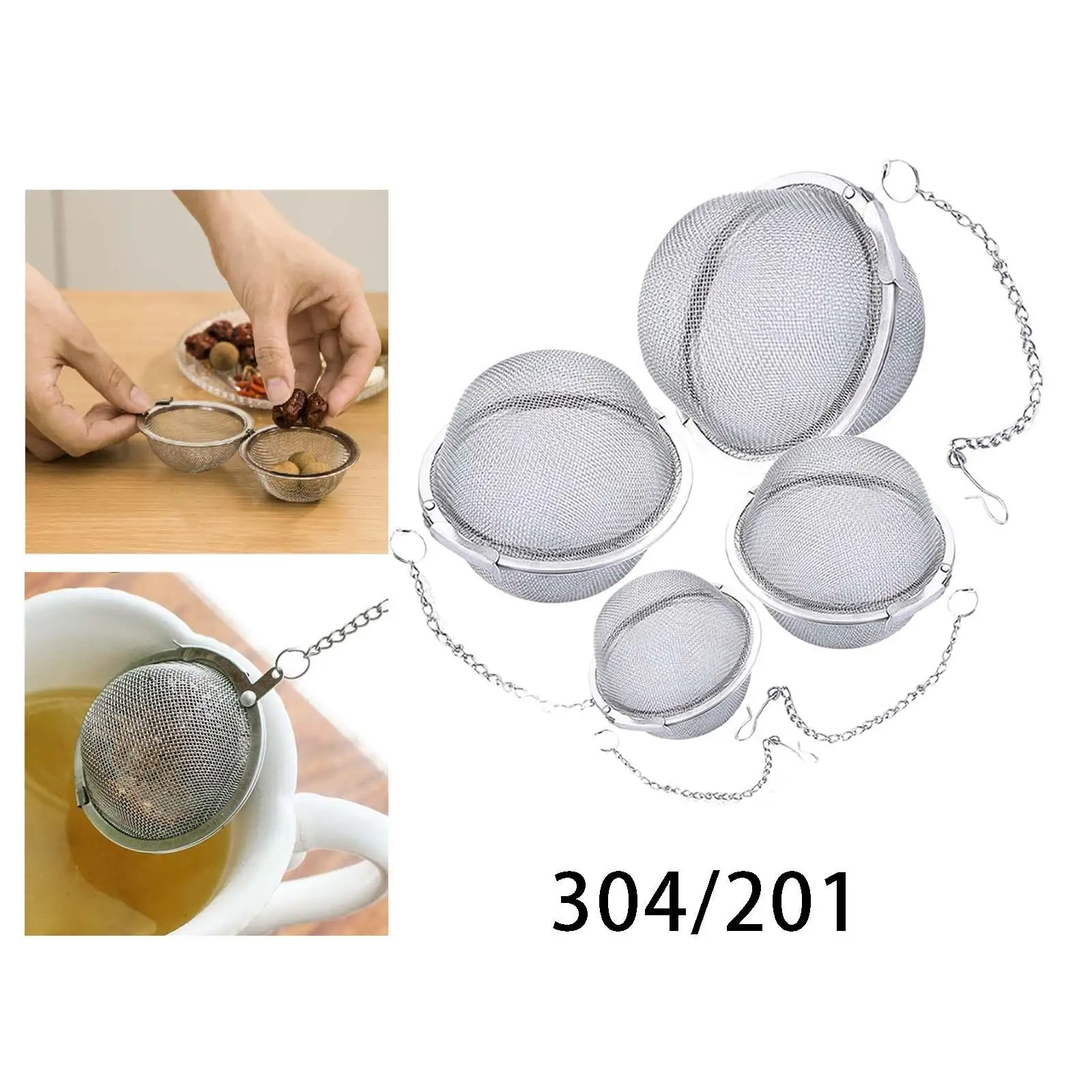 304 Stainless Steel Tea Strainer Tea Interval Diffuser Food Grade Ball Filter Teaspoon Tea Ball Infusers for Loose Leaf Kitchen