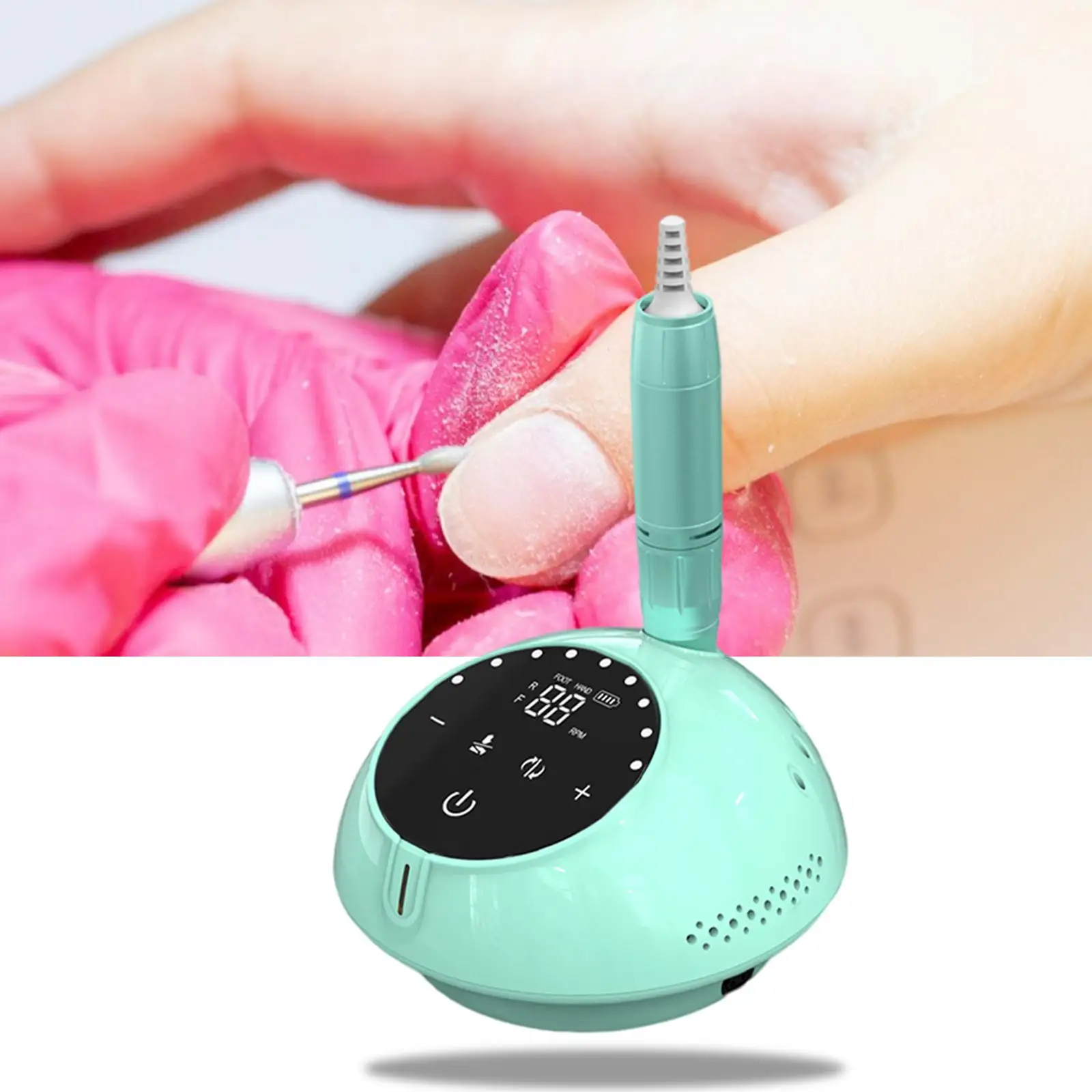 Electric 30000RPM Low Heat Electric Nail File for Manicure Pedicure Removing