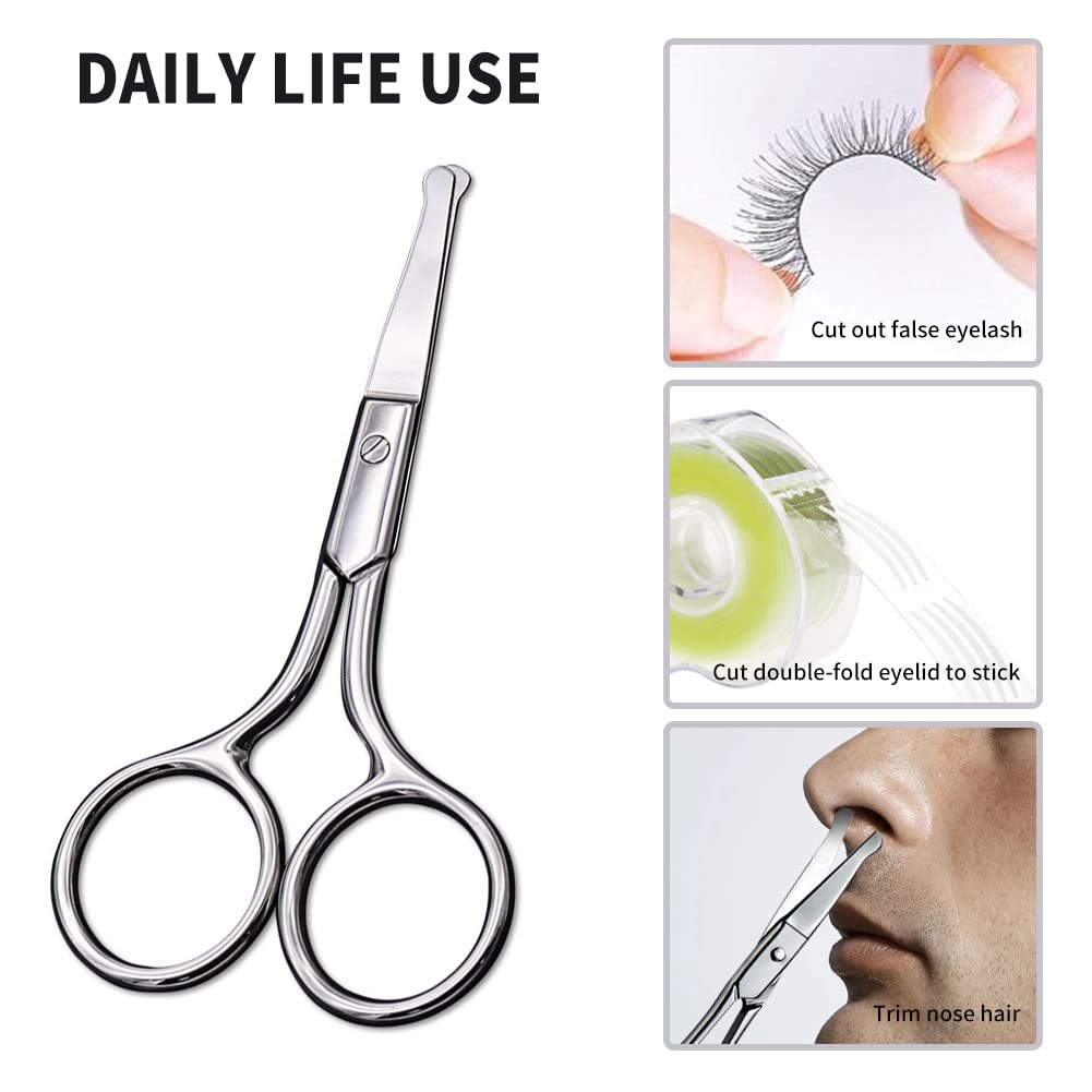 Best of Facial Hair Scissors Rounded Tip Small Shears Safety Nose Ear Eyebrow Moustache Trimming Kit For Men Women Personal Grooming Reviews & Tips - Image 5