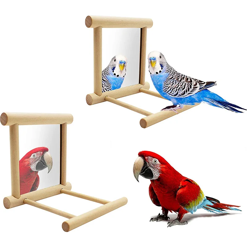 עץ לחיות מחמד צעצוע מראה כיף Brid צעצוע עבור קוקטייל תוכים קטן ציפורים תוכי צעצועים לחיות מחמד תוכים לטפס אבזרים