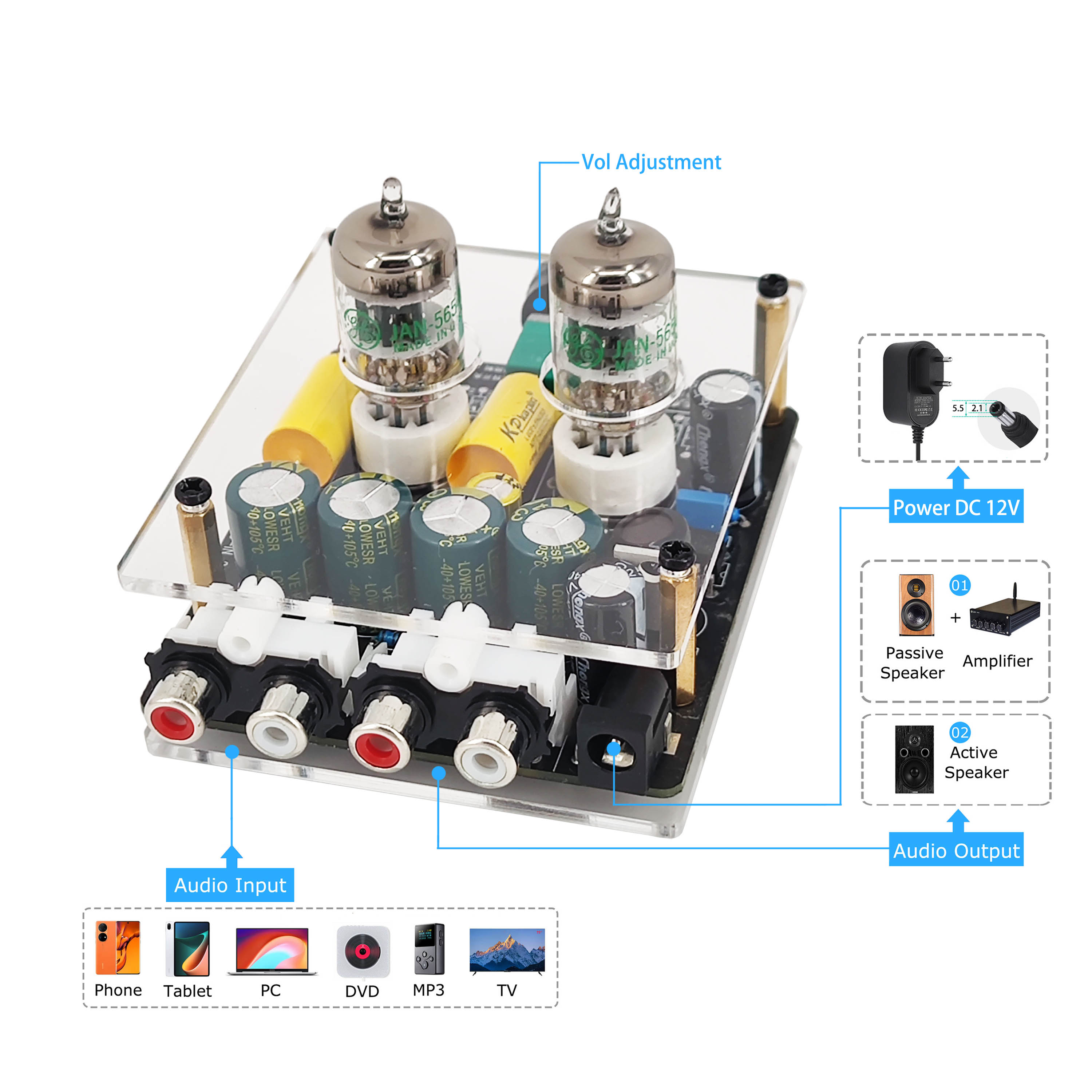 Updated geupdated, amplificador de som, tubo hi-fi,