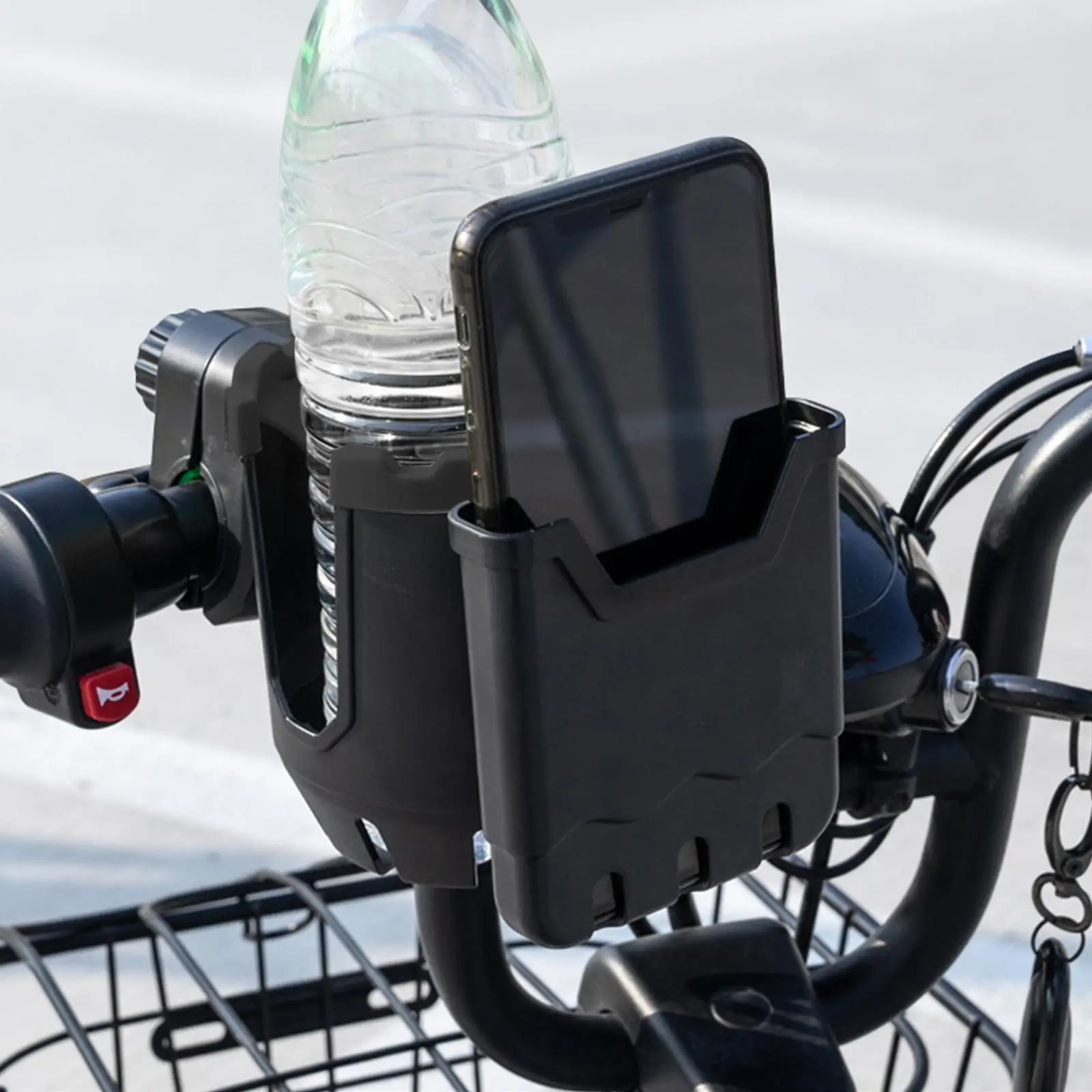 2 in 1 Stroller Cup Holder Bike Water Bottle Holder Beverage for Wheelchair