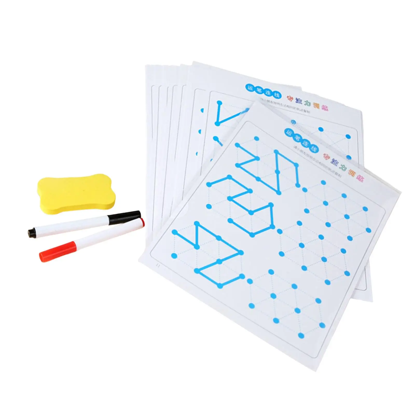 24Pcs Pen Control Line Tracing Cards Wipe cute for Activities Training