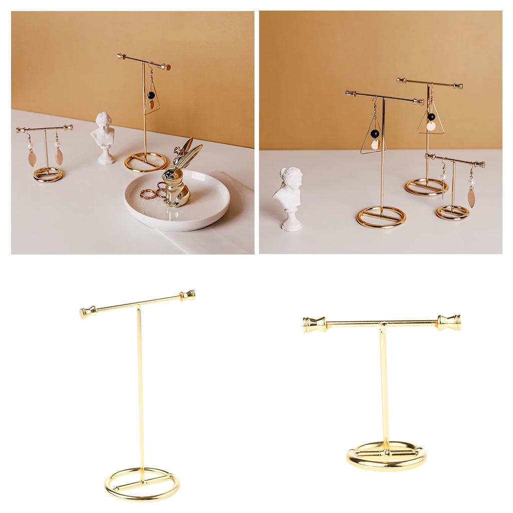 Golden Earring Display Stand Bracelet Necklace Jewelry Rack Shelf Collector