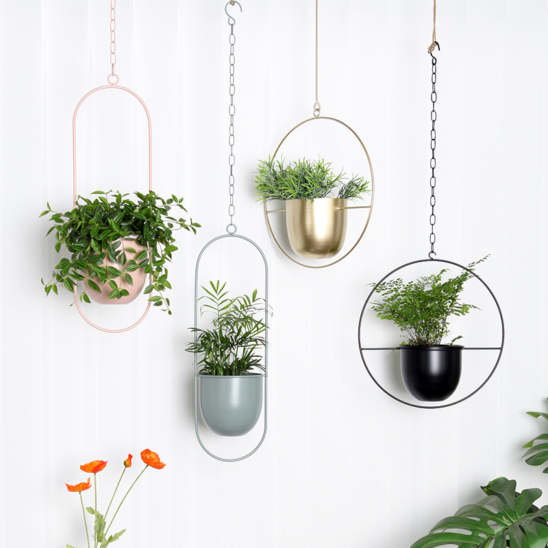 Description Picture 5 of itemMetal Hanging FlowerPot Plant Hanger Chain Iron Aerial FlowerPot Plant Basket Holder Swinging Flower Pot Home Balcony Decoration
