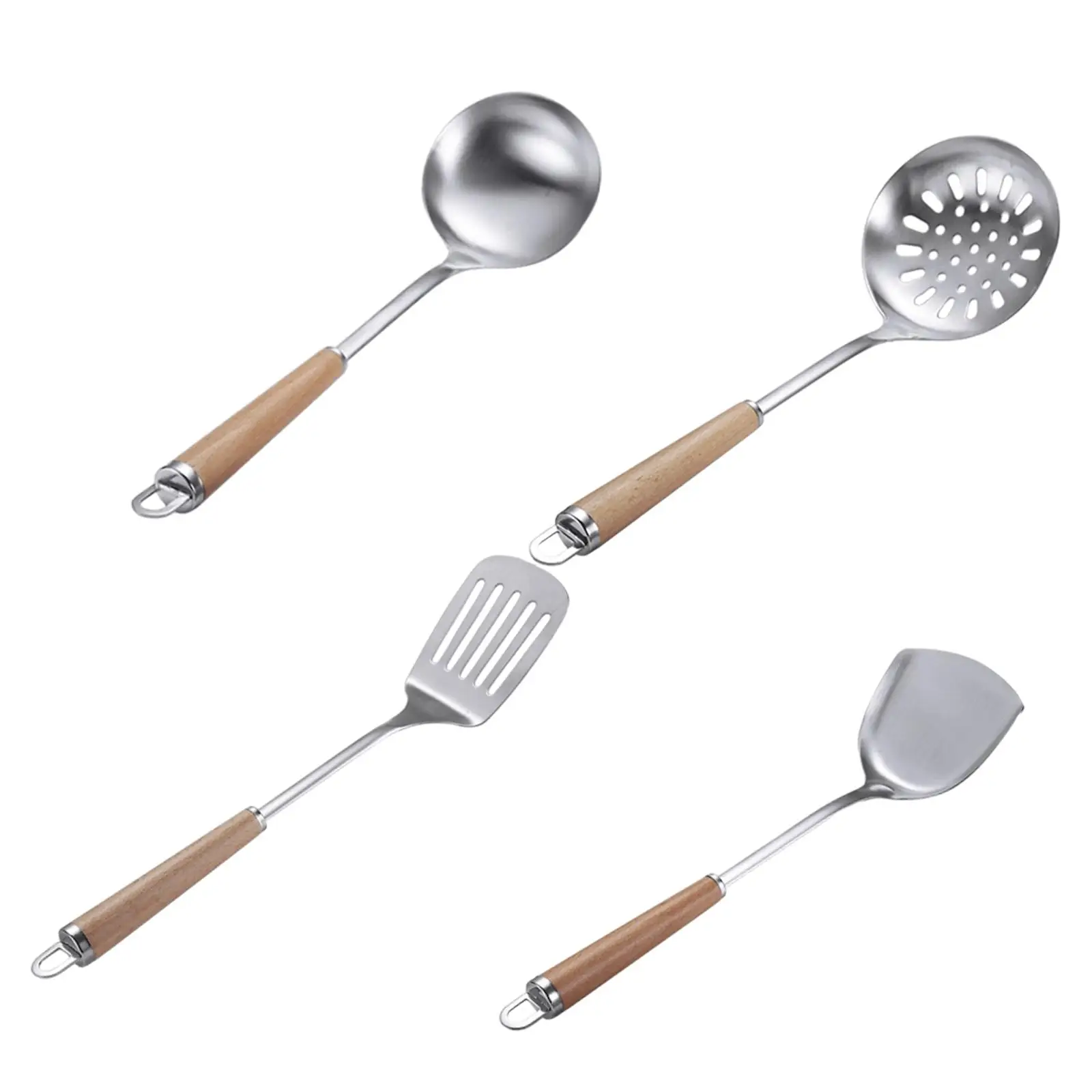 Stainless Steel Cooking Utensils Kitchen Gadgets Multifunctional Cookware Easy to Clean for Home Restaurant Camping Cooking