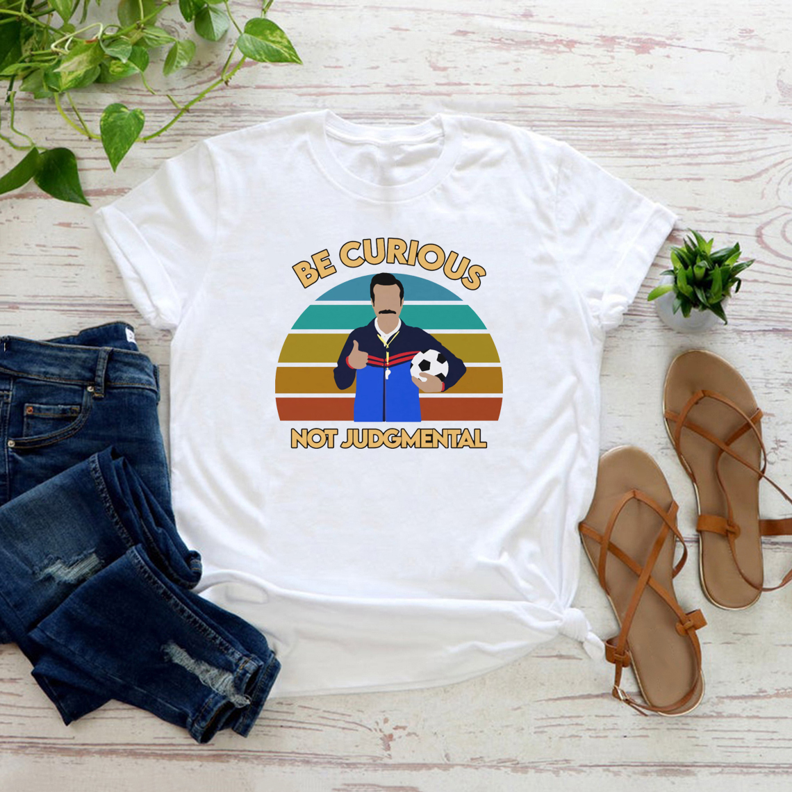 Sei Neugierig, Nicht Schüttelndurteilend T-Shirts Roy Kent Fußball-T-Shirt Lustiges Zitat T-Shirt Unisex Kurzarm Grafik-T-Shirts Fußball-Fan Geschenk – Detail 3