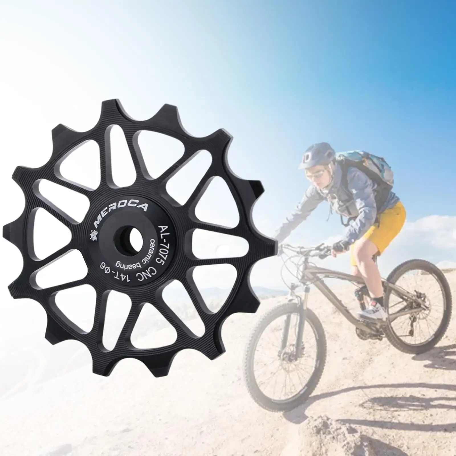  Wheel, Aluminum Alloy  Rear Derailleur Jockey Wheel Rear Derailleur Pulley Bike Accessories