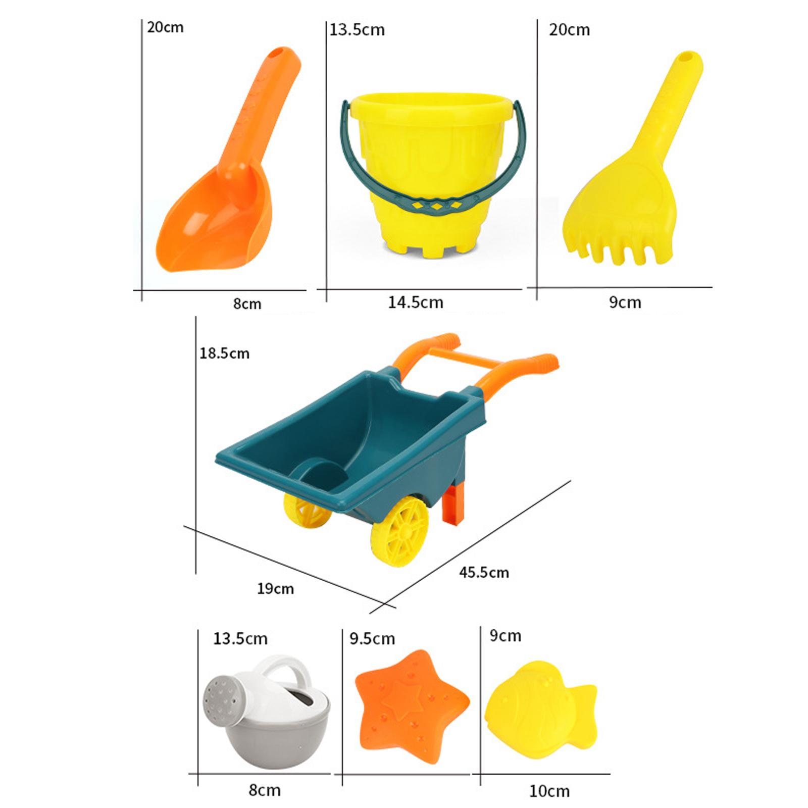 Sand Beach Toy Beach Game Toy Sandpit Toys Play Sand for Seaside Children Trolley YellowBucket