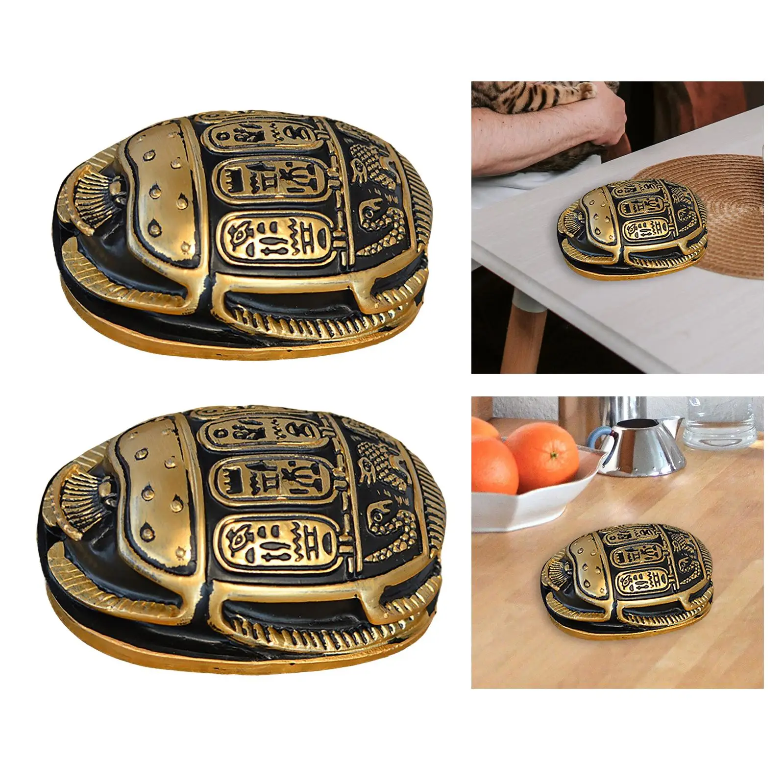 Classical Egypt Scarab Ornament Beetle Sculpture Adornment Craft Statue Resin