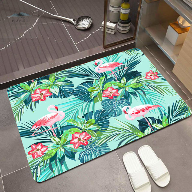 Flamingo Carpet Super Absorbent Bath Mat Quick Drying Bathroom Rug Modern  Simple Non-Slip Floor Mats Home Oil-Proof Kitchen - AliExpress