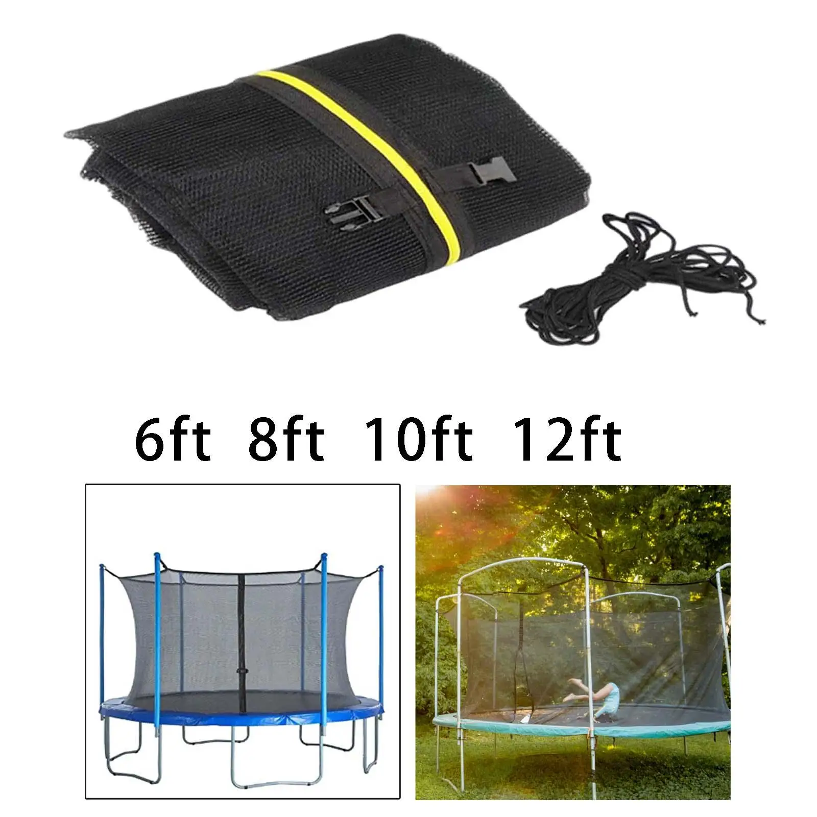 Net Fence Fits 6/8 Poles Round Frame Durable Protection Net Safety Net for Outside