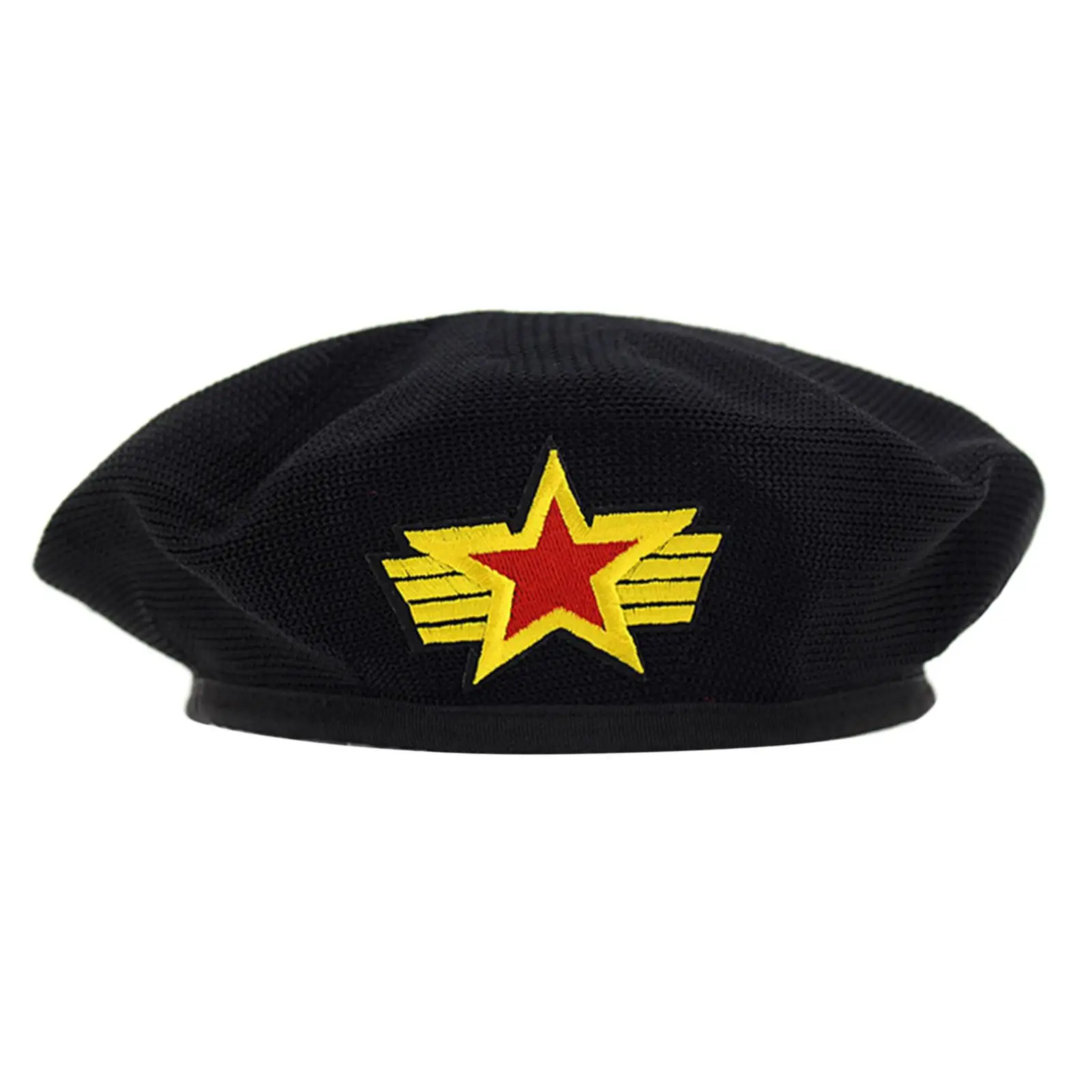 Knitted  Hat Caps Five-Pointed Star  Beanie Adjustable  Unisex French  Casual for Performance Show Stage Dance