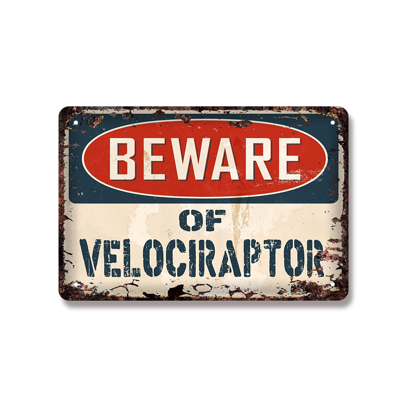 Title 7, Vintage Beware Warning Metal Tin Sign Poster fo...