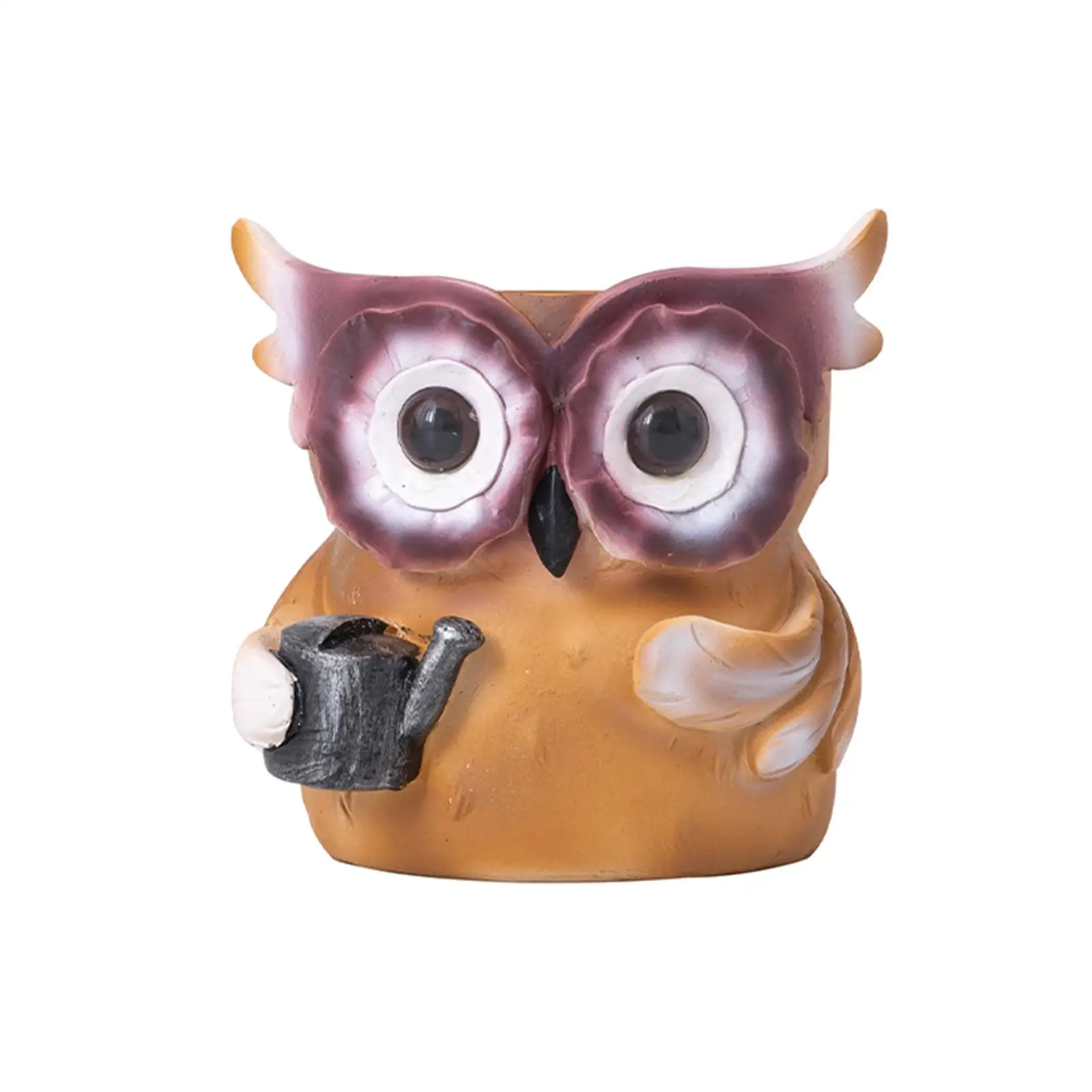 Owl Flower Pot Statue Cute Art Ornament Creative Owl Flower Pot Figurine for Office Table Cabinet Entry Home Decor Accents