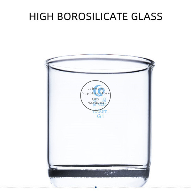 G1-4 Glas-Sandkern-Trichter, 30, 40, 60, 100, 250, 500, 1000 ml, Labor-Säure- und alkalibeständiger, vertikaler Schmelzfiltrationstrichter – Detail 7