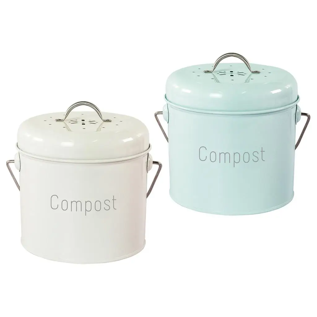 3L Kitchen Compost Bin Compost Bucket Farmhouse Compost Caddy Bin with Lid for Food Waste Rust Proof