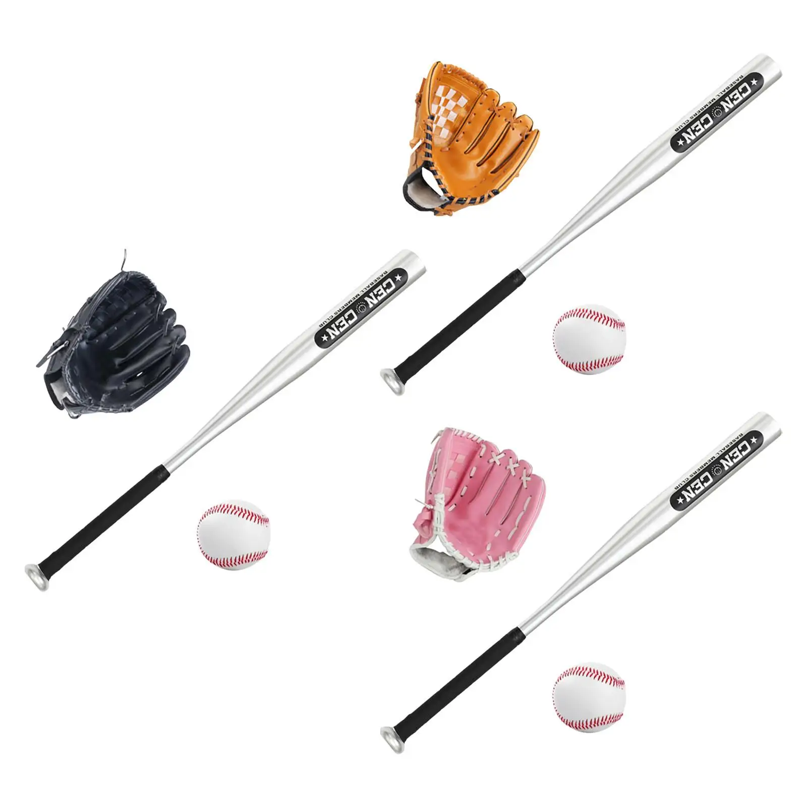 Baseball Bat Set with Baseball Glove and Ball Soft Trainer for Home Toddler