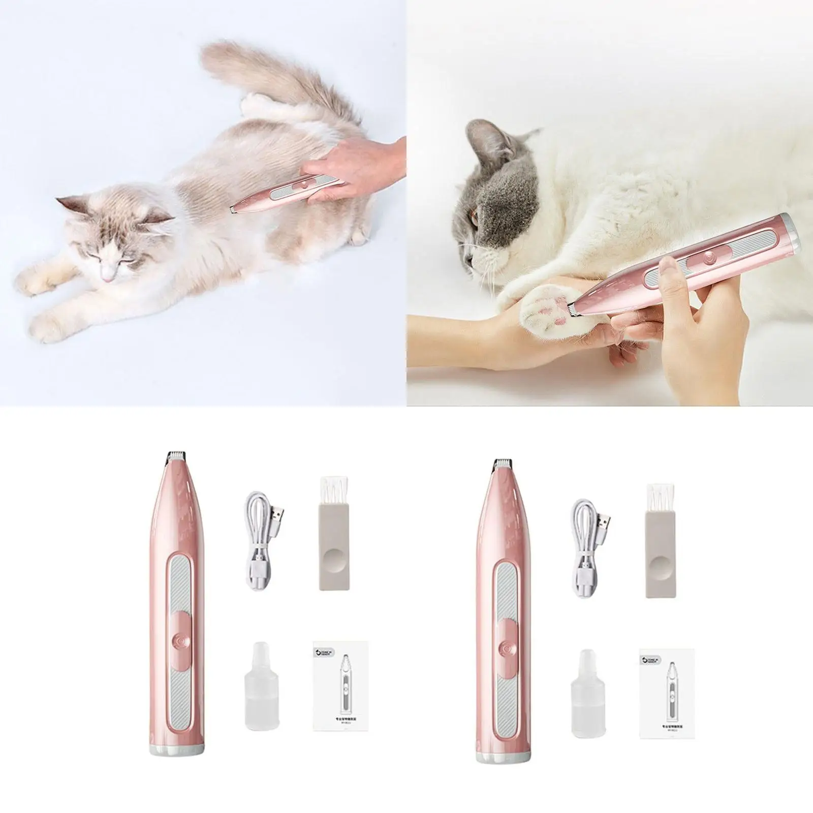 Professional Pet Nail Hair Trimmer Ear Hair Clipper Quiet Kitten Tool Cordless Electric for Small Animals Dogs Cat Toes Paw Eyes