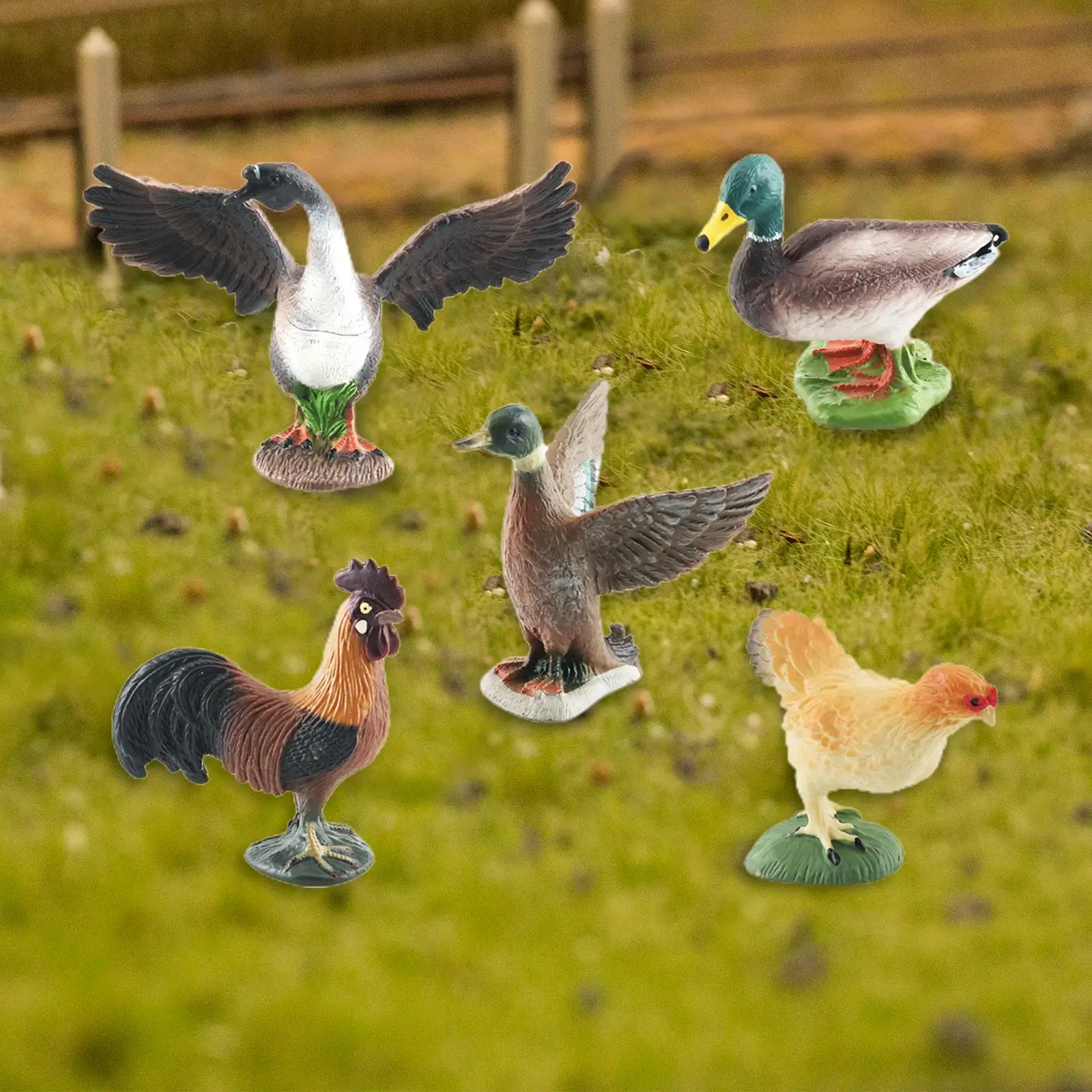 5Pcs Miniature Farm Animals Model Collectible Educational Toy Gifts Simulation