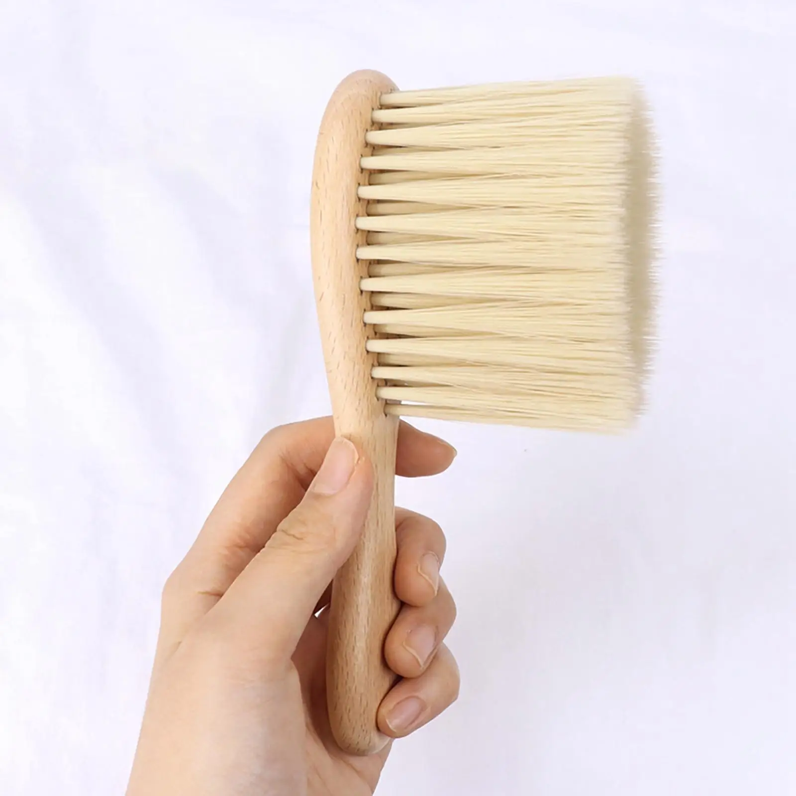 2x Barber Neck Cleaning Brush, Hair Removal Brush Haircut Brush Beech Hairbrush
