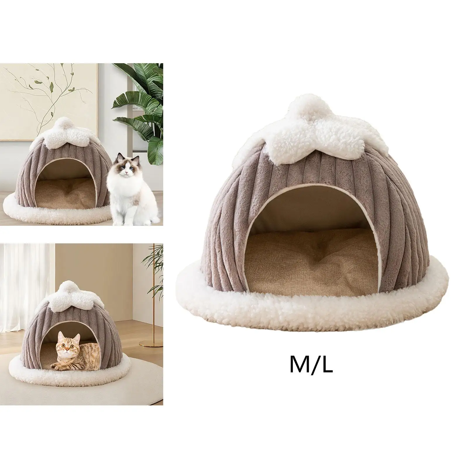 Semi Enclosed Pet Cat Nest Kitten Cat Warm House Hideout Pet Supplies Cat Tent House Pets Cave Bed for Guinea Pig Hedgehog