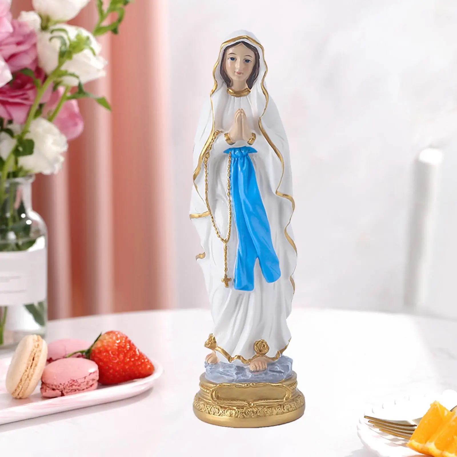 Resin Madonna Virgin Mary Statue Figurine Wedding Gift Xmas Home Tabletop Decorative