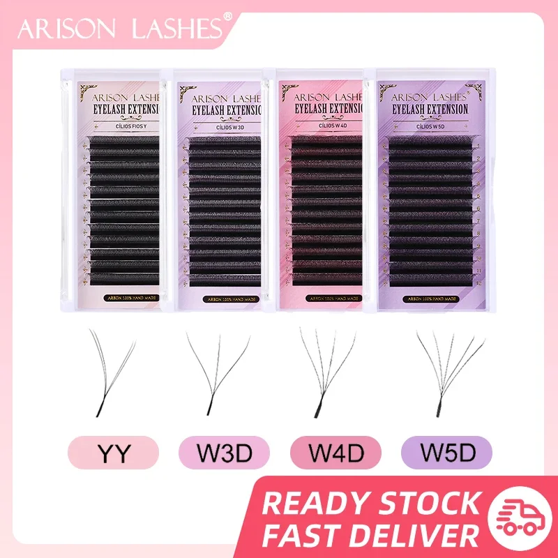 Best of ARISON Lashes W 5D / 4D / 3D Eyelashes Extensions Premade Volume Easy Fan YY Lash Natural Soft False Eyelash For Custom Logo Reviews & Tips