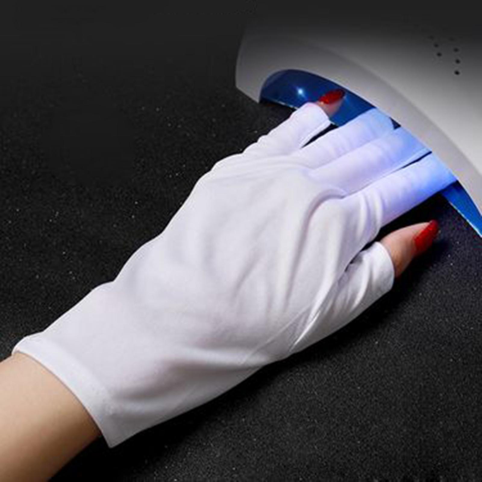 UV Shield Glove Skin-Friendly Art Equipment One Size Fingerless Anti UV Glove for Nail Art Gel Sunscreen Gel Manicures Women
