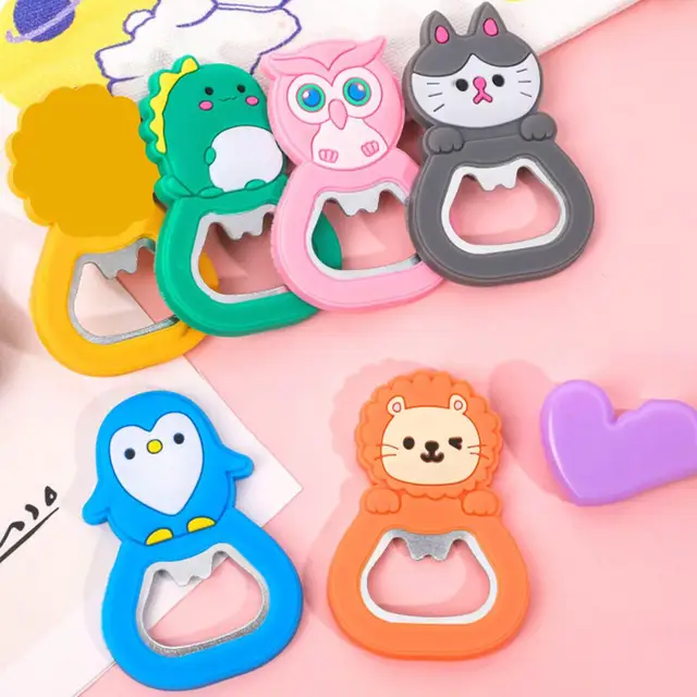 Reheyre Cartoon Animal Bottle Opener - Creative Shape, One-key Open,  Plastic Cute Cat Can Opener with Fridge Magnet Decor Party Accessories  (2Pcs)