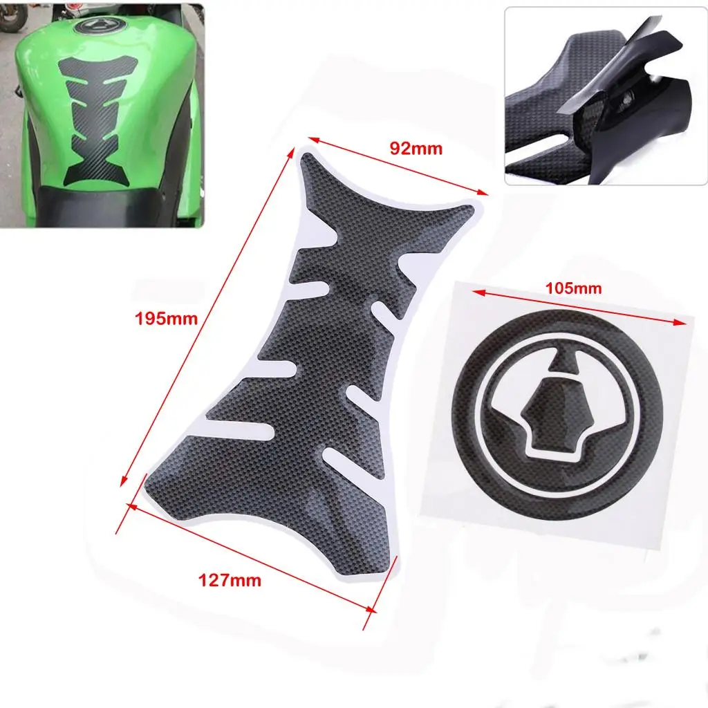 Rubber 3D Fuel/Gas Tank Pad Protector Decal Sticker Carbon Fiber Fuel Knee Grips Decals for Yamaha R6 2001-2006