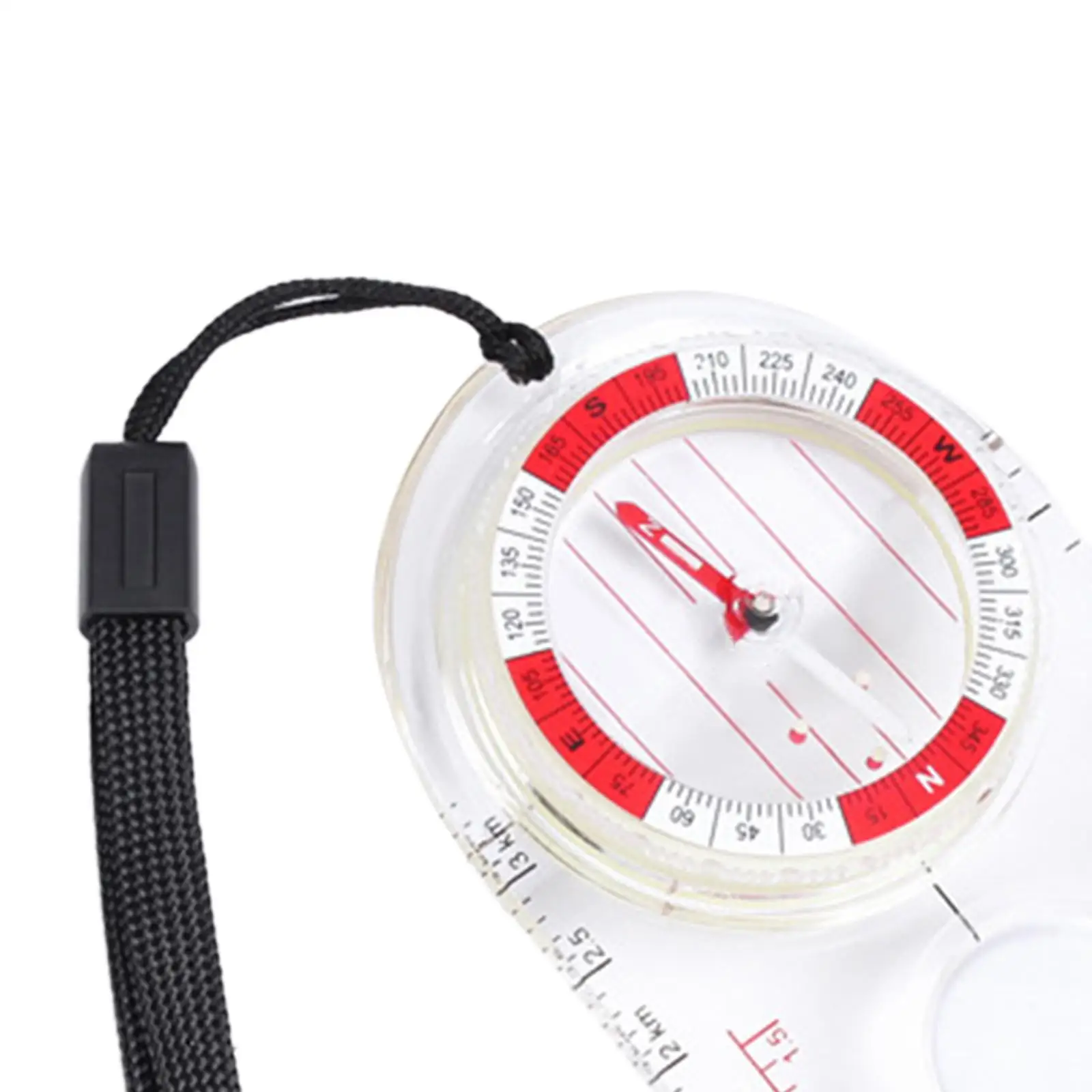 Orienteering Compass with Luminous Point Transparent Acrylic Compass Scale for Outdoor Sports Reading Survival