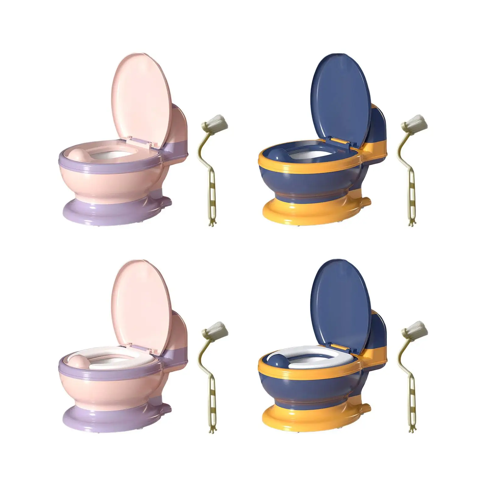 Baby Potty Toilet with Spilling Guard Comfortable Includes Cleaning Brush Training Transition Potty Seat Infants Babies Kids