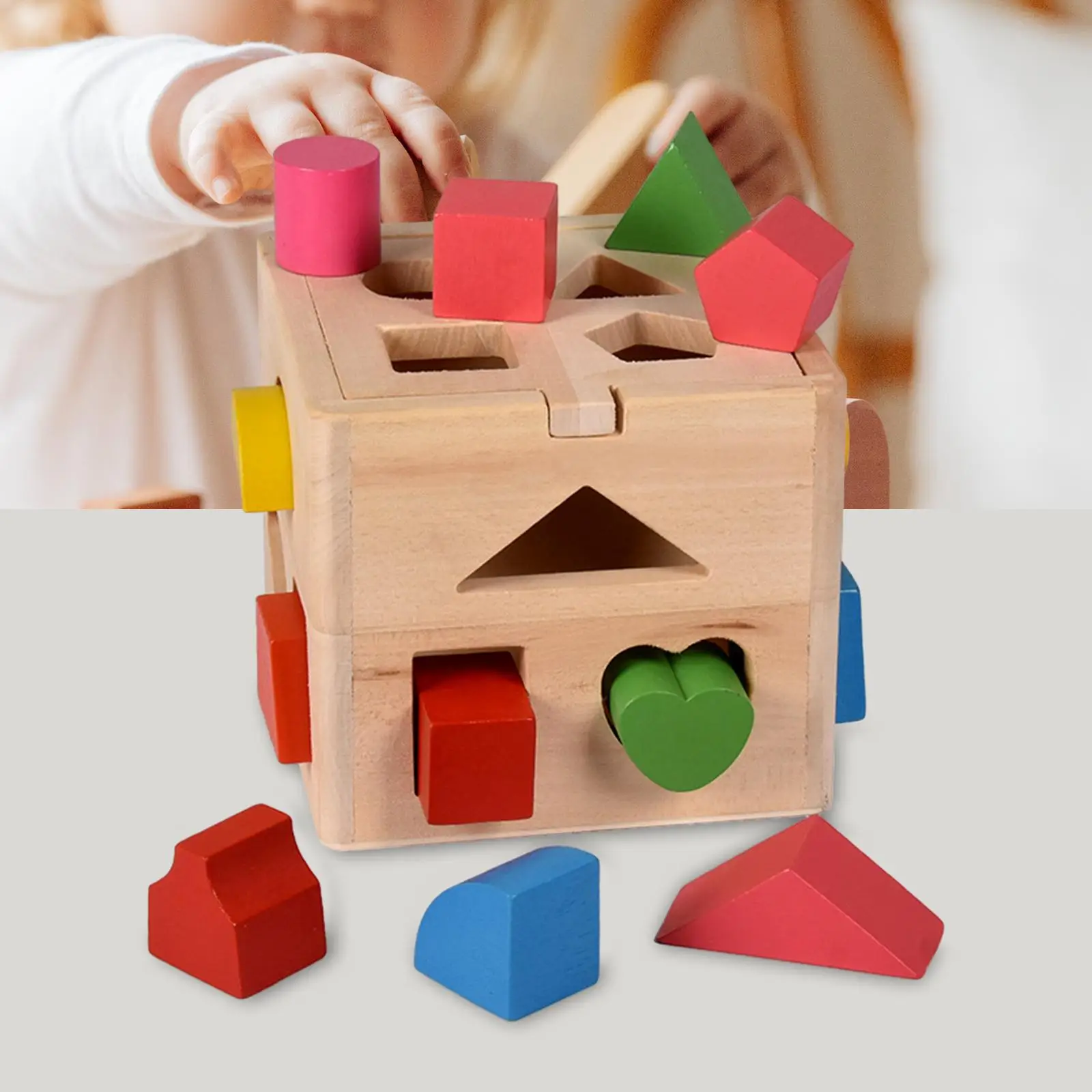 Wooden Color Shape Sorting Toy Fine Motor Skills Color Matching Toys Developmental Toy for Boy Children Girls Kids Children Gift