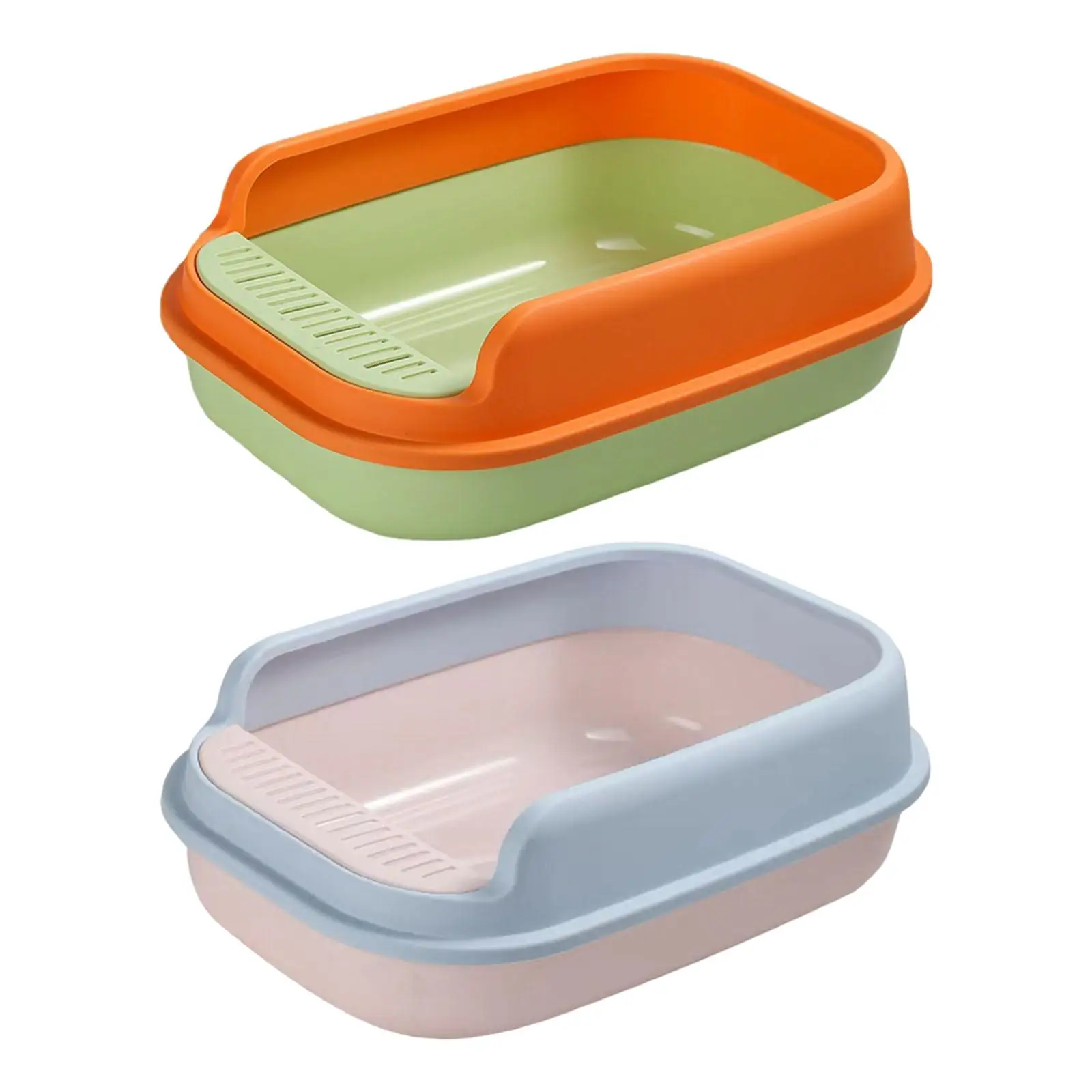 Cat Litter Box Toilet Large Space Portable Semi Enclosed Anti Splashing Detachable Tray Easy Clean for Travel Kitten Accessories