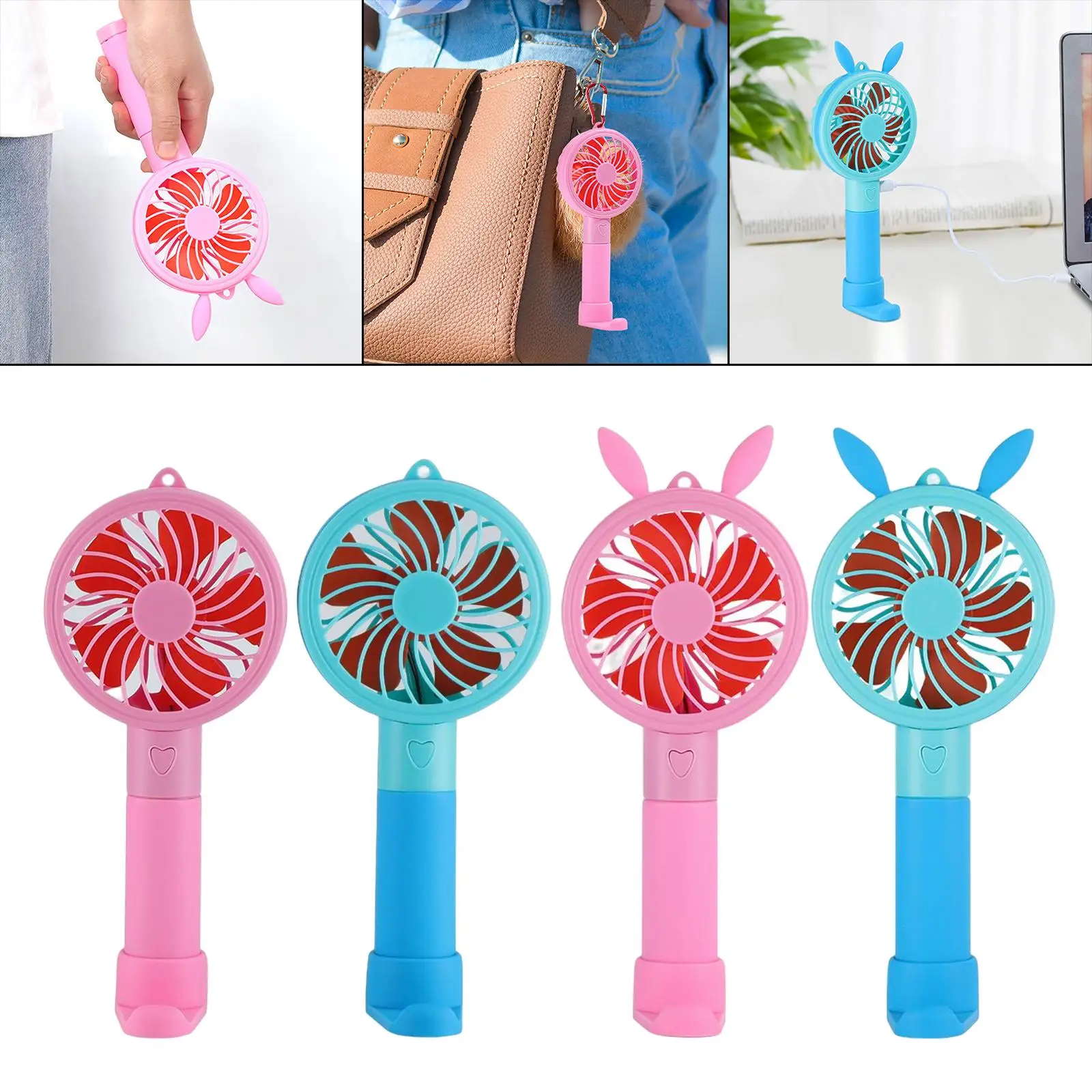 Portable Mini Hand-held Small Desk Fan Cooler Cooling USB Rechargeable