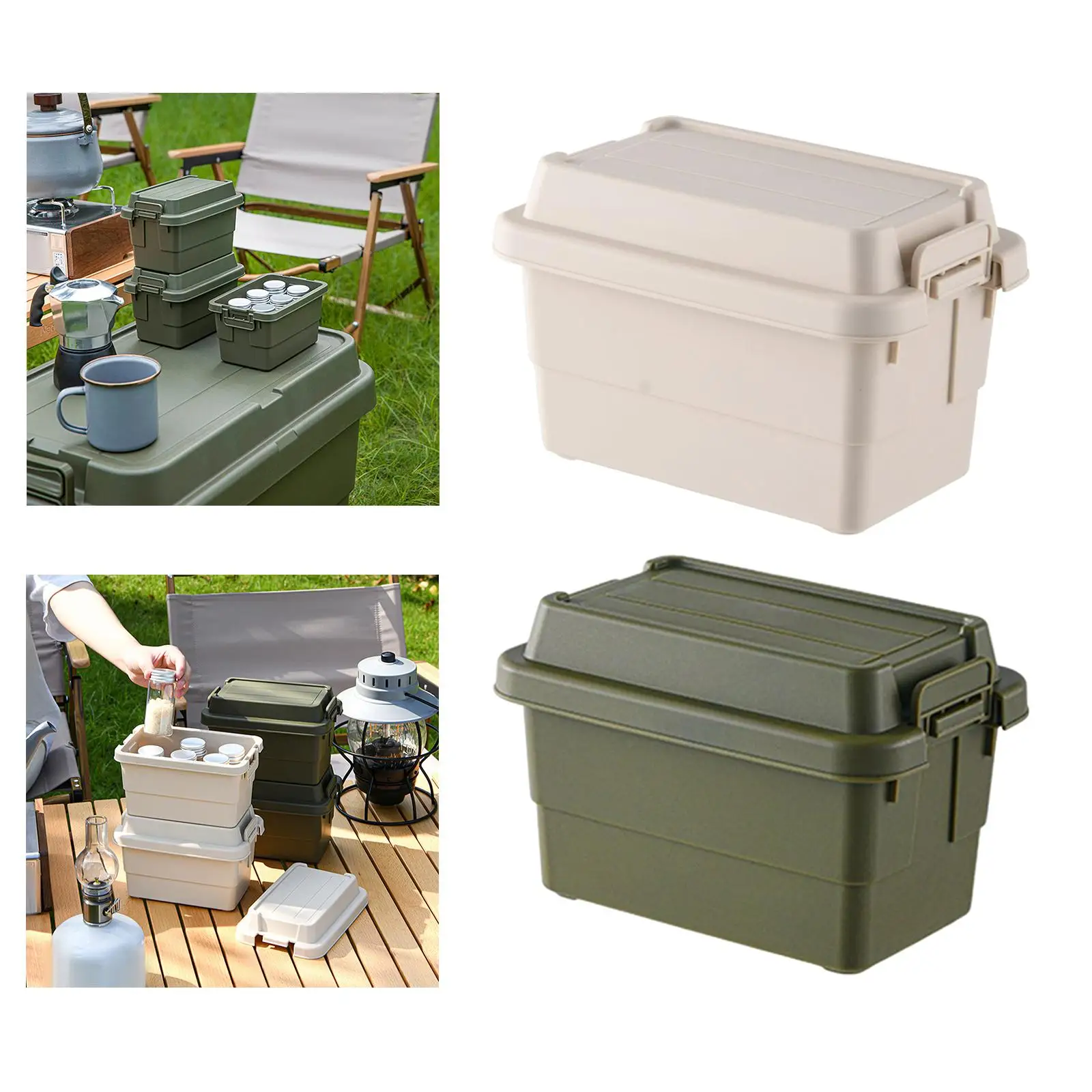 Portable Outdoor Storage Box Multifunctional Picnic Container Case Car Trunk Organizer for Travel Fishing Kitchen BBQ Barbecue