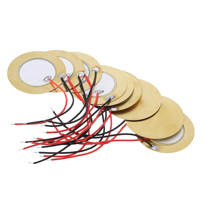 10 Buzzers Piézo-électriques 35 Mm - Disque Cuivre + Fil - Pour Projets électroniques, Alarmes, Instruments Sonores